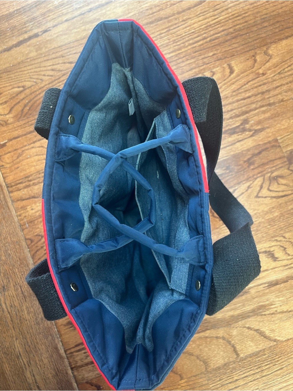 Clare V Annie Colorblock Red & Navy Tote Bag - Picture 6 of 10